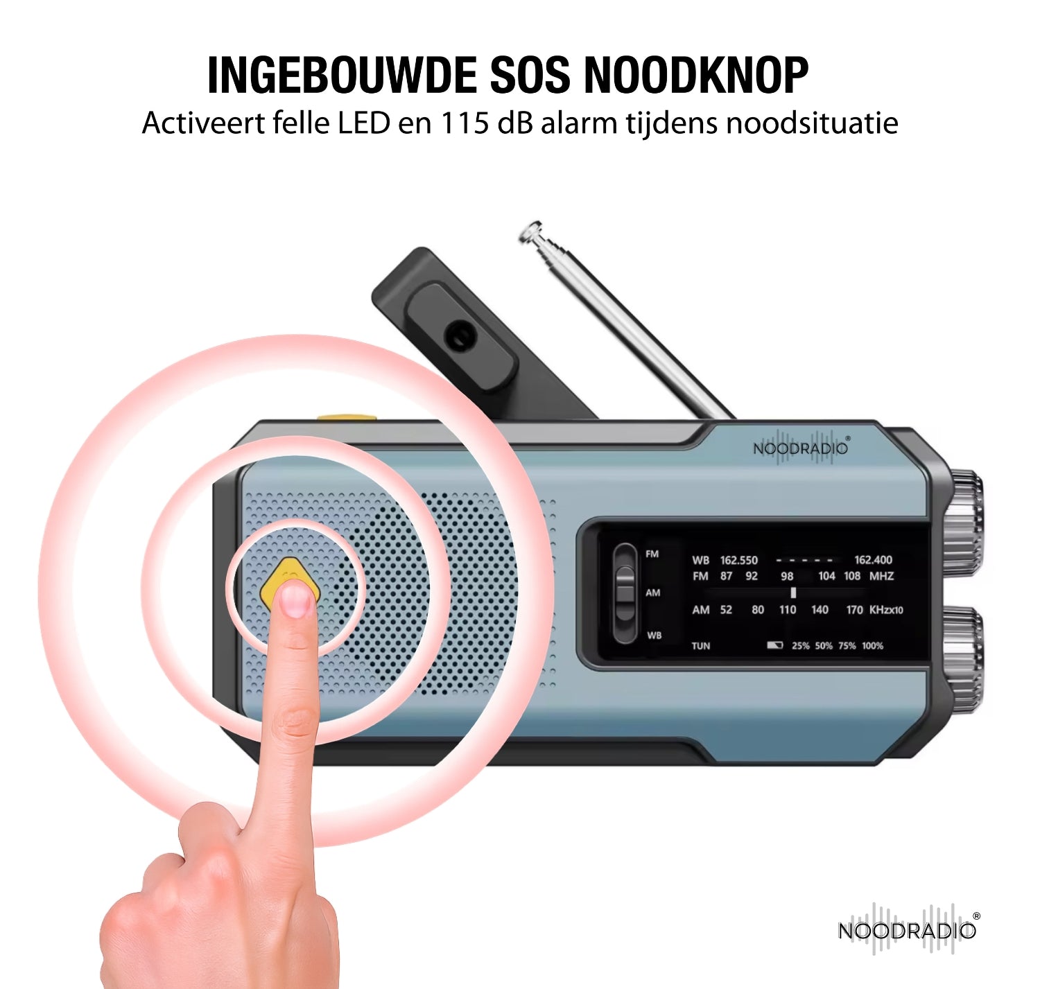 Multifunctionele Noodradio  Solar Opwindbaar