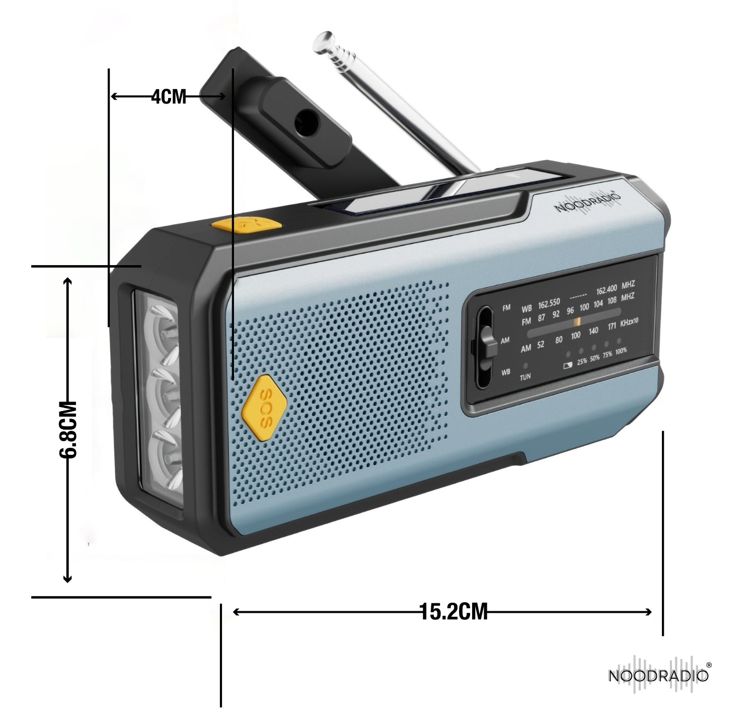 Multifunctionele Noodradio  Solar Opwindbaar