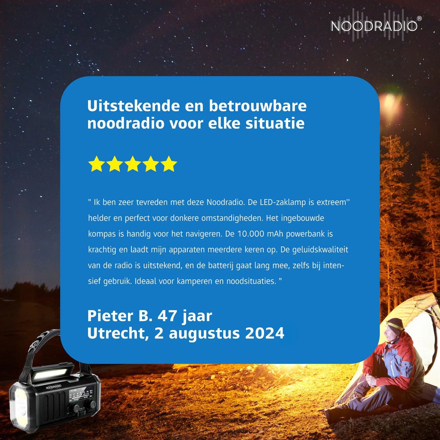 NOODRADIO Multifunctioneel met 10.000mAh