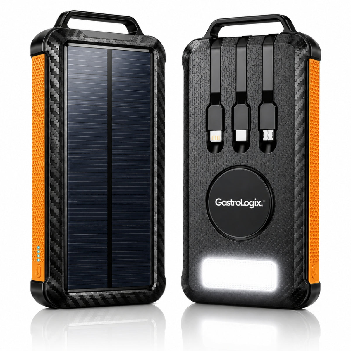 GastroLogix Multifunctionele Solar Powerbank (met ingebouwde kabels)