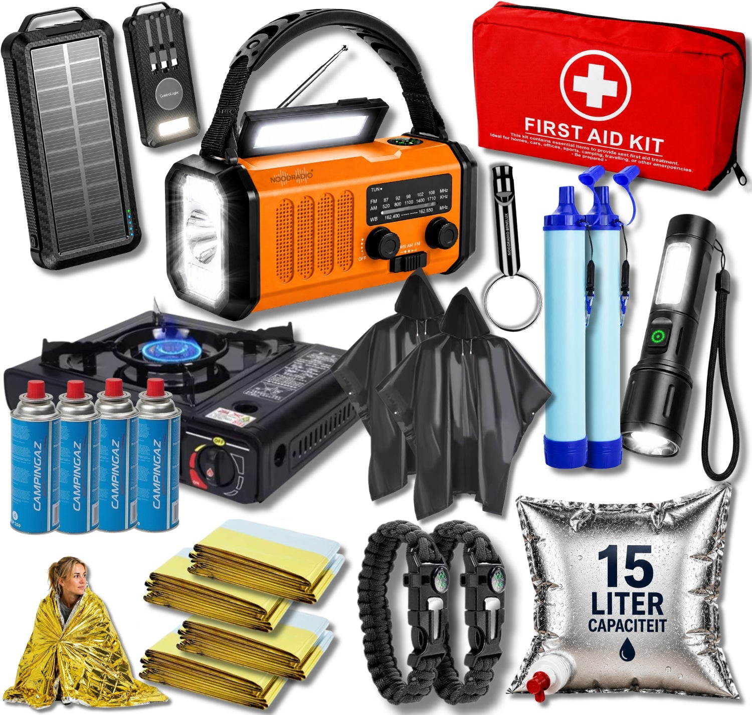 Noodpakket XXL Compleet Inclusief Portable Kooktoestel