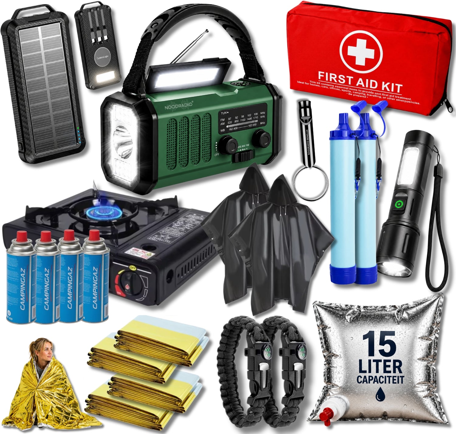 Noodpakket XXL Compleet Inclusief Portable Kooktoestel