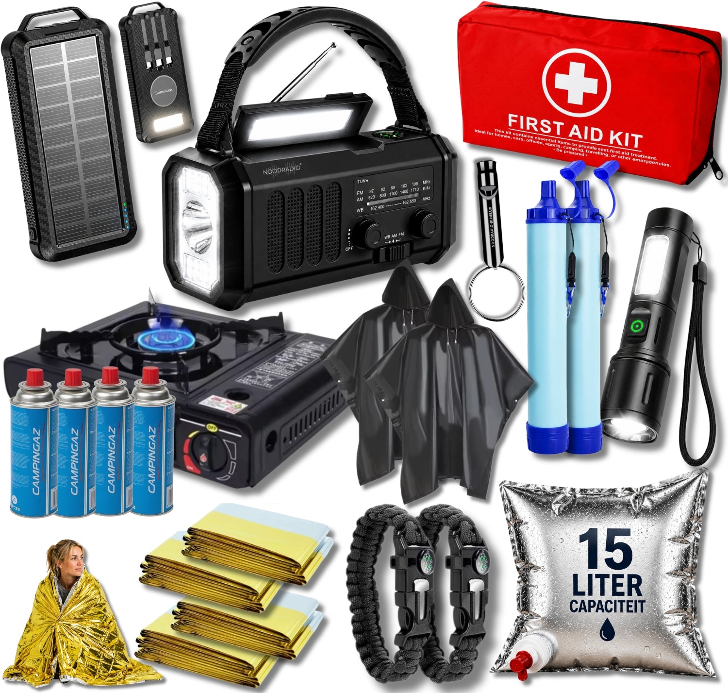 Noodpakket XXL Compleet Inclusief Portable Kooktoestel