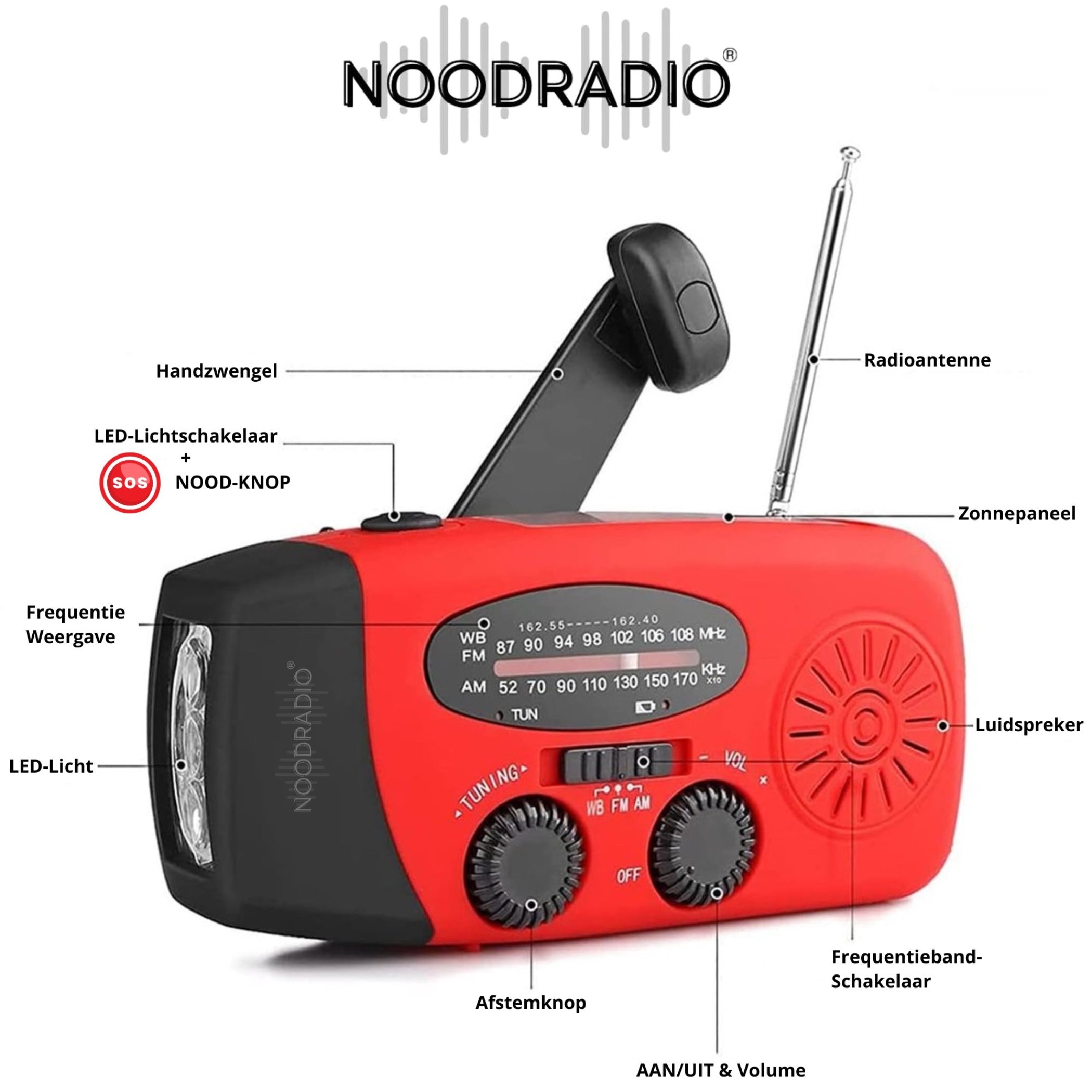 Noodradio Compact met ingebouwde Powerbank