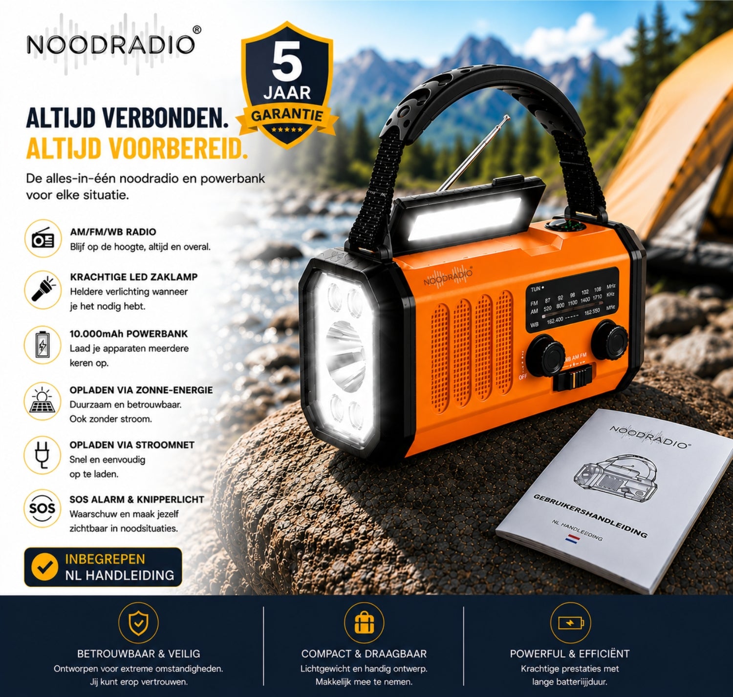 Noodpakket XXL Compleet Inclusief Portable Kooktoestel