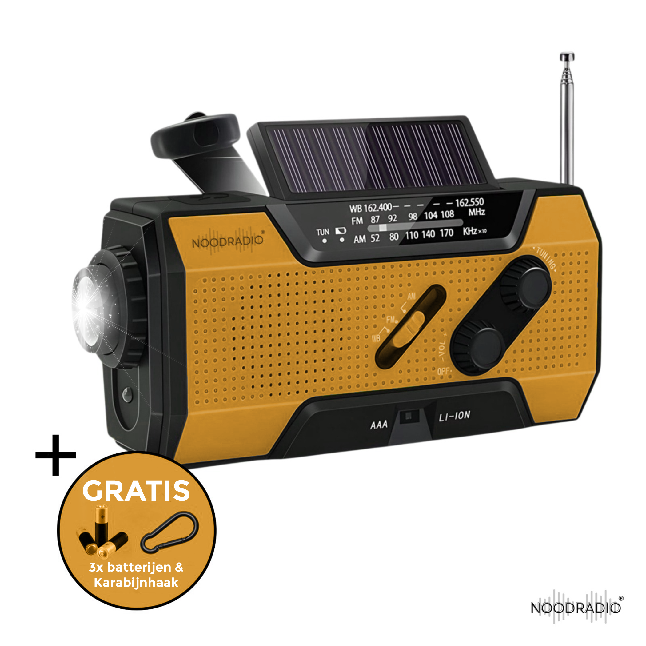 Noodradio Inclusief Batterijfunctie en Handslinger